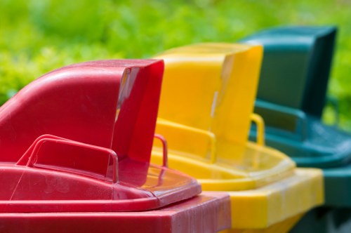 Professional waste recycling services at work