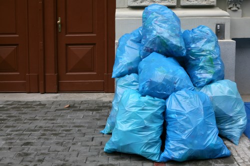 Eco-friendly enclosed skip in use