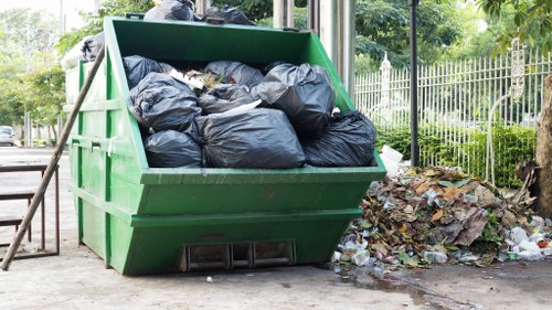 Eco-friendly skip hire service vehicle in Camden